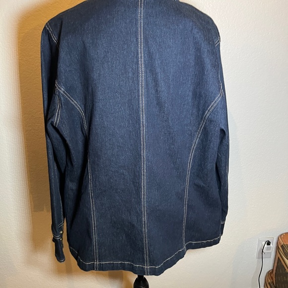 Denim jacket super chic tailored beautiful details size M - Picture 9 of 14